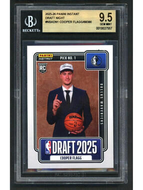 2025-26 Panini Instant #NBADN-1 Cooper Flagg Dallas Rookie (RC) BGS 9.5 Gem Mint
